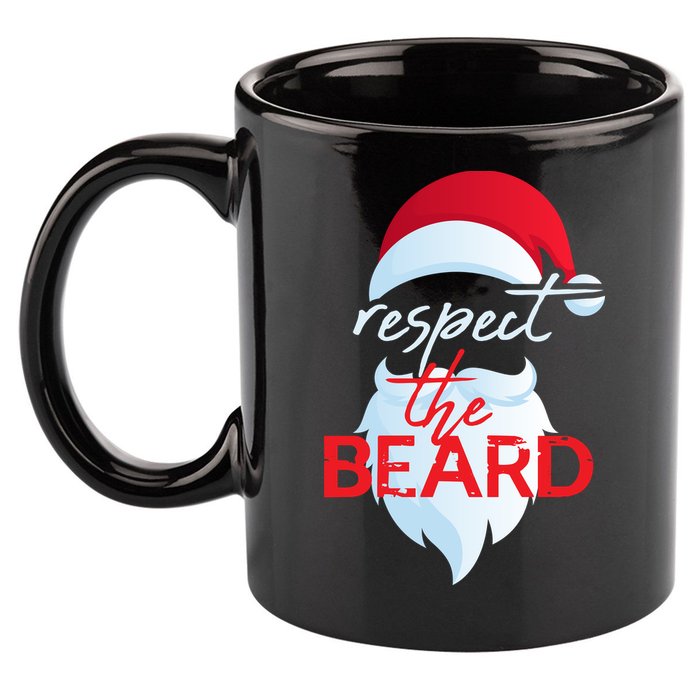 Respect The Beard Santa Claus Funny Christmas 11oz C Handle Ceramic Mug