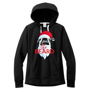 Respect The Beard Santa Claus Funny Christmas Women's Fleece Hoodie