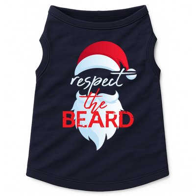Respect The Beard Santa Claus Funny Christmas Doggie Tank