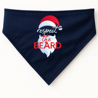 Respect The Beard Santa Claus Funny Christmas USA-Made Doggie Bandana