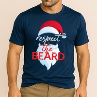 Respect The Beard Santa Claus Funny Christmas Cooling Performance Crew T-Shirt