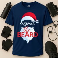 Respect The Beard Santa Claus Funny Christmas Cooling Performance Crew T-Shirt