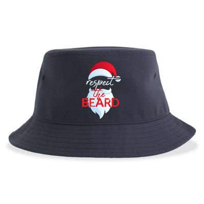 Respect The Beard Santa Claus Funny Christmas Sustainable Bucket Hat