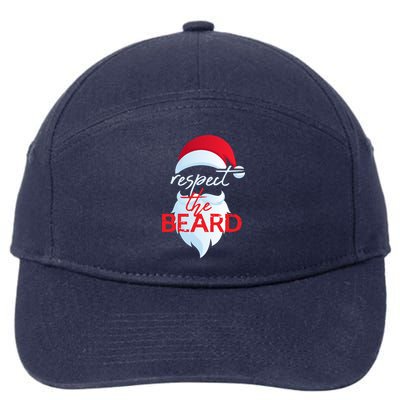 Respect The Beard Santa Claus Funny Christmas 7-Panel Snapback Hat