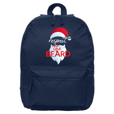 Respect The Beard Santa Claus Funny Christmas 16 in Basic Backpack
