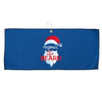 Respect The Beard Santa Claus Funny Christmas Large Microfiber Waffle Golf Towel