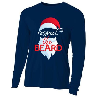 Respect The Beard Santa Claus Funny Christmas Cooling Performance Long Sleeve Crew