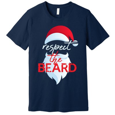 Respect The Beard Santa Claus Funny Christmas Premium T-Shirt