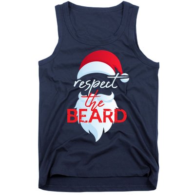 Respect The Beard Santa Claus Funny Christmas Tank Top