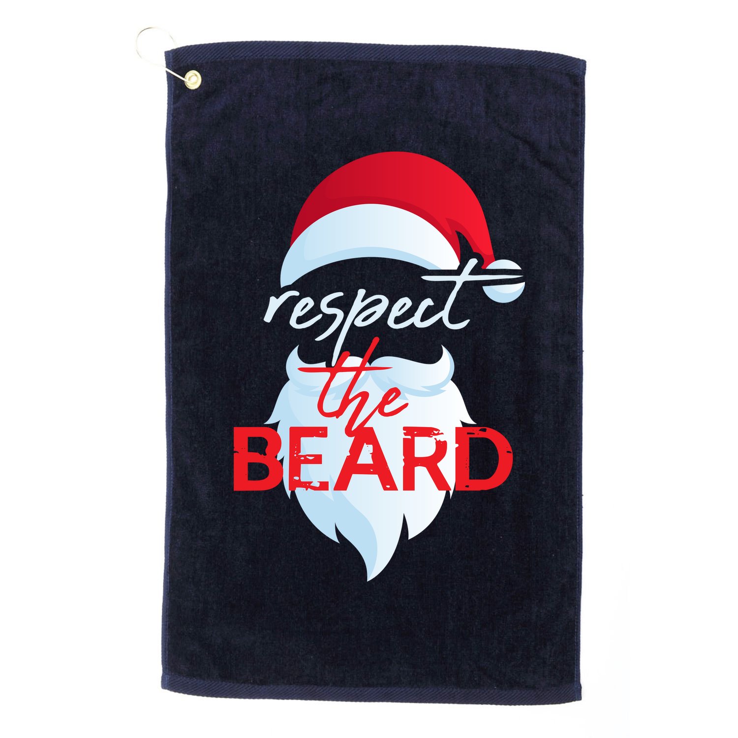Respect The Beard Santa Claus Funny Christmas Golf Towel