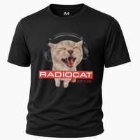 Radiocat The Bends Funny Music Cat Meme Cat Mom Cat Lover  Cooling Performance Crew T-Shirt