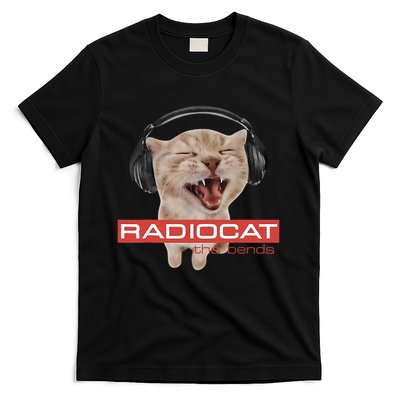 Radiocat The Bends Funny Music Cat Meme Cat Mom Cat Lover  T-Shirt