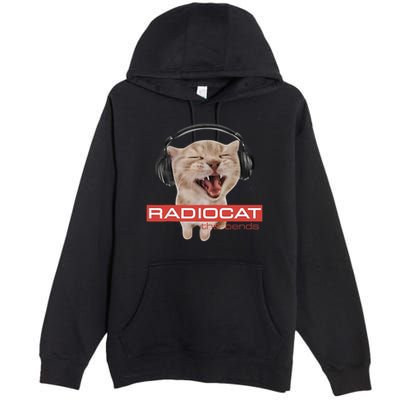 Radiocat The Bends Funny Music Cat Meme Cat Mom Cat Lover  Premium Pullover Hoodie