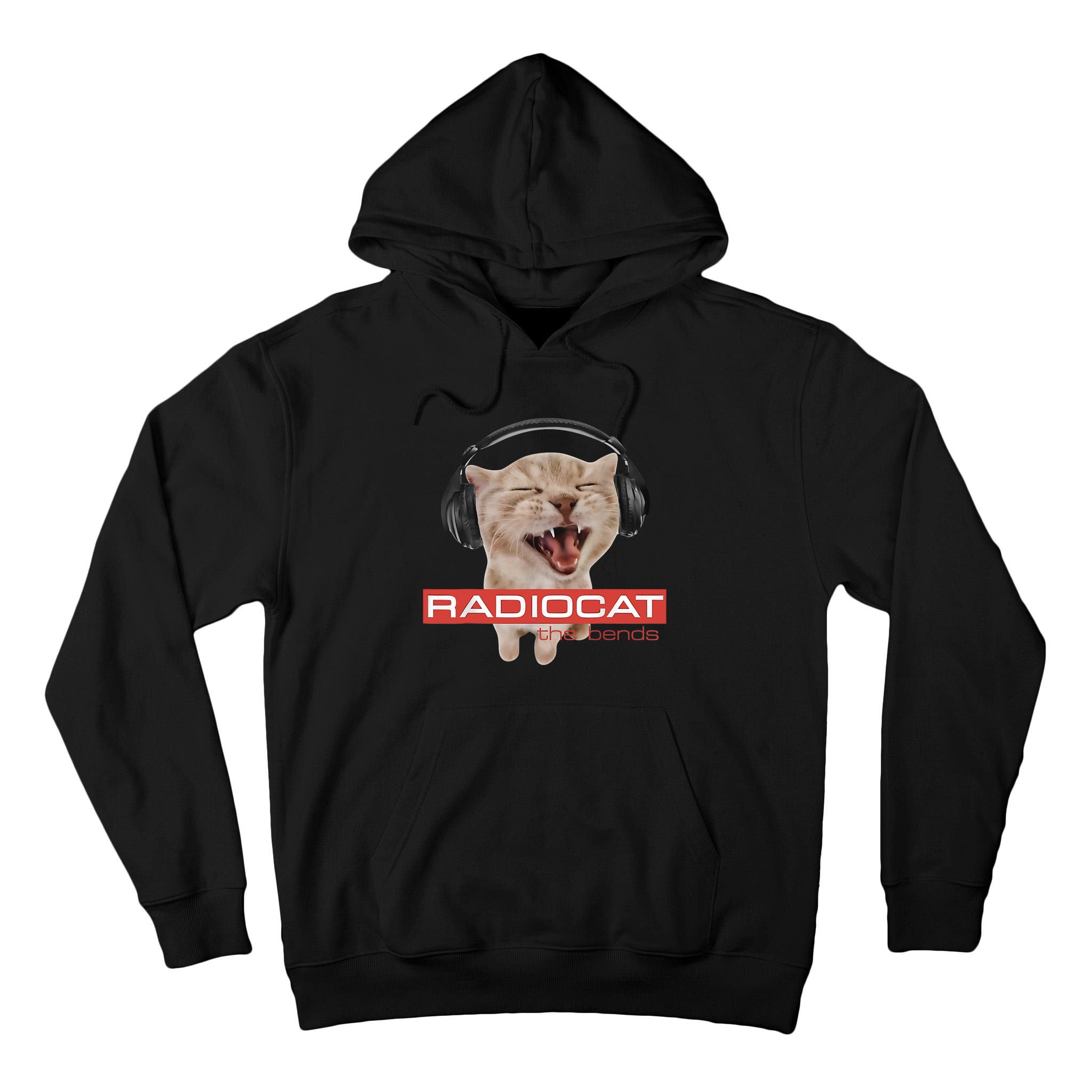 Radiocat The Bends Funny Music Cat Meme Cat Mom Cat Lover  Tall Hoodie