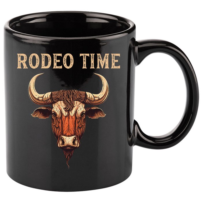 Rodeo Time Bull Riding Cowboy Bull Rider Rodeo Time 11oz C Handle Ceramic Mug