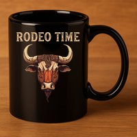 Rodeo Time Bull Riding Cowboy Bull Rider Rodeo Time 11oz C Handle Ceramic Mug