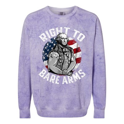 Right To Bare Arms 4th Of July Gym George Washington Colorblast Crewneck Sweatshirt