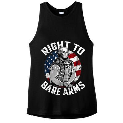 Right To Bare Arms 4th Of July Gym George Washington Ladies PosiCharge Tri-Blend Wicking Tank