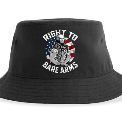 Right To Bare Arms 4th Of July Gym George Washington Sustainable Bucket Hat