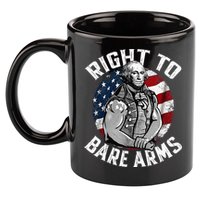 Right To Bare Arms 4th Of July Gym George Washington 11oz C Handle Ceramic Mug
