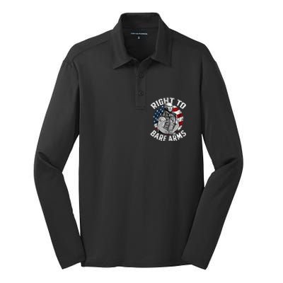 Right To Bare Arms 4th Of July Gym George Washington Silk Touch Performance Long Sleeve Polo