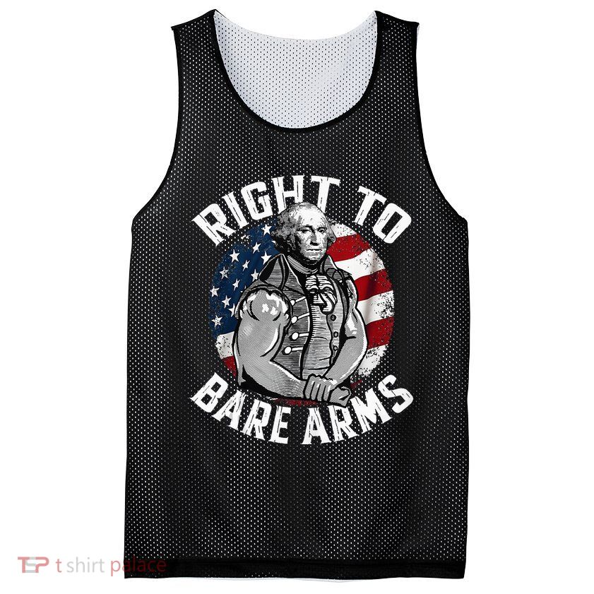 Right To Bare Arms 4th Of July Gym George Washington Mesh Reversible Basketball Jersey Tank