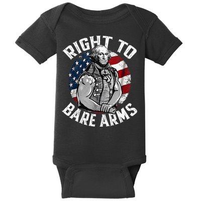 Right To Bare Arms 4th Of July Gym George Washington Baby Bodysuit