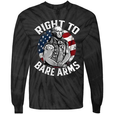 Right To Bare Arms 4th Of July Gym George Washington Tie-Dye Long Sleeve Shirt