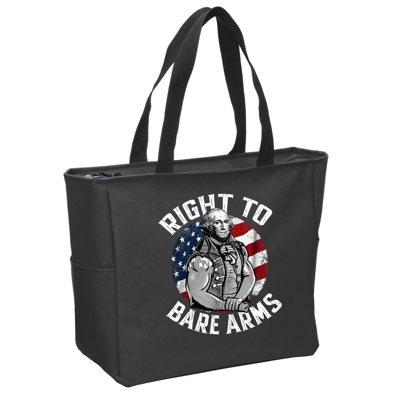 Right To Bare Arms 4th Of July Gym George Washington Zip Tote Bag