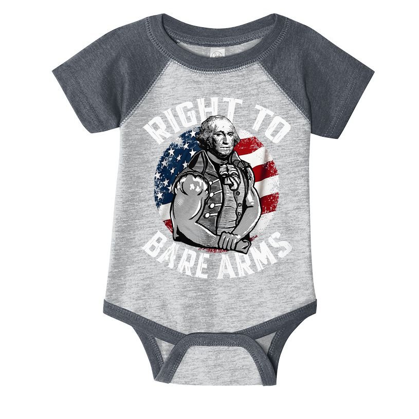 Right To Bare Arms 4th Of July Gym George Washington Infant Baby Jersey Bodysuit