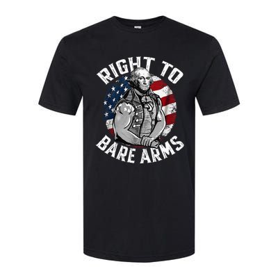 Right To Bare Arms 4th Of July Gym George Washington Softstyle CVC T-Shirt