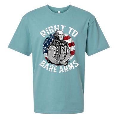 Right To Bare Arms 4th Of July Gym George Washington Sueded Cloud Jersey T-Shirt