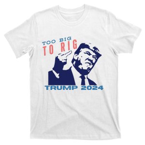 Retro Too Big To Rig Patriotic Stand With Trump 2024 T-Shirt