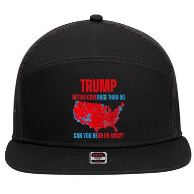 Retro Trump Better Coverage Than 5g Can You Hear Us Now 7 Panel Mesh Trucker Snapback Hat