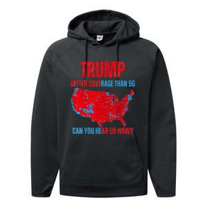 Retro Trump Better Coverage Than 5g Can You Hear Us Now Performance Fleece Hoodie