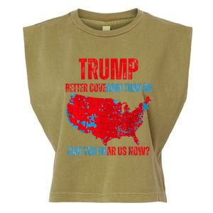 Retro Trump Better Coverage Than 5g Can You Hear Us Now Garment-Dyed Women's Muscle Tee