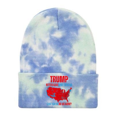 Retro Trump Better Coverage Than 5g Can You Hear Us Now Tie Dye 12in Knit Beanie