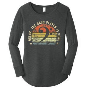 Relax The Bass Player Is Here Bassist Gifts Music Guitar  Women's Perfect Tri Tunic Long Sleeve Shirt