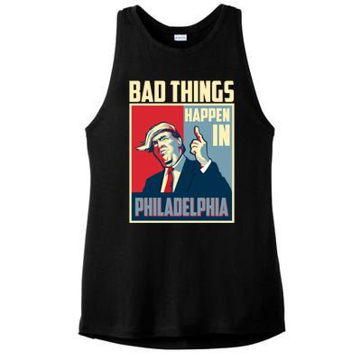 Retro Trump Bad Things Happen In Philadelphia Trending Ladies PosiCharge Tri-Blend Wicking Tank