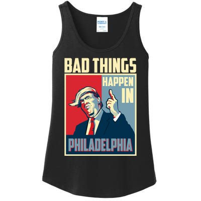 Retro Trump Bad Things Happen In Philadelphia Trending Ladies Essential Tank