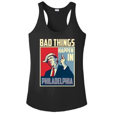 Retro Trump Bad Things Happen In Philadelphia Trending Ladies PosiCharge Competitor Racerback Tank