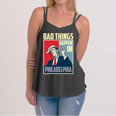 Retro Trump Bad Things Happen In Philadelphia Trending Women's Strappy Tank