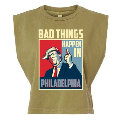 Retro Trump Bad Things Happen In Philadelphia Trending Garment-Dyed Women's Muscle Tee