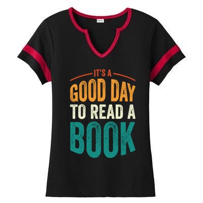 Reading Teacher Bookworm Its A Good Day To Read A Book Funny Gift Ladies Halftime Notch Neck Tee