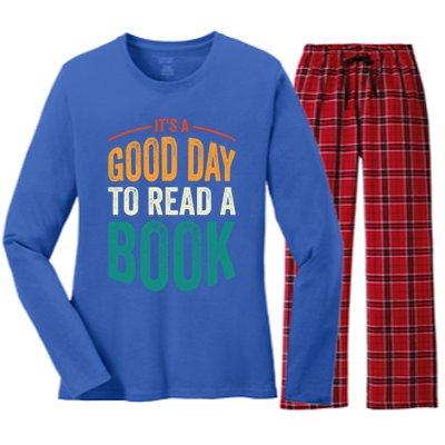 Reading Teacher Bookworm Its A Good Day To Read A Book Funny Gift Women's Long Sleeve Flannel Pajama Set 