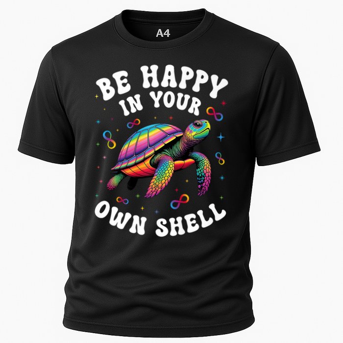 Rainbow Turtle Be Happy In Your Own Shell Autism Awareness   Cooling Performance Crew T-Shirt