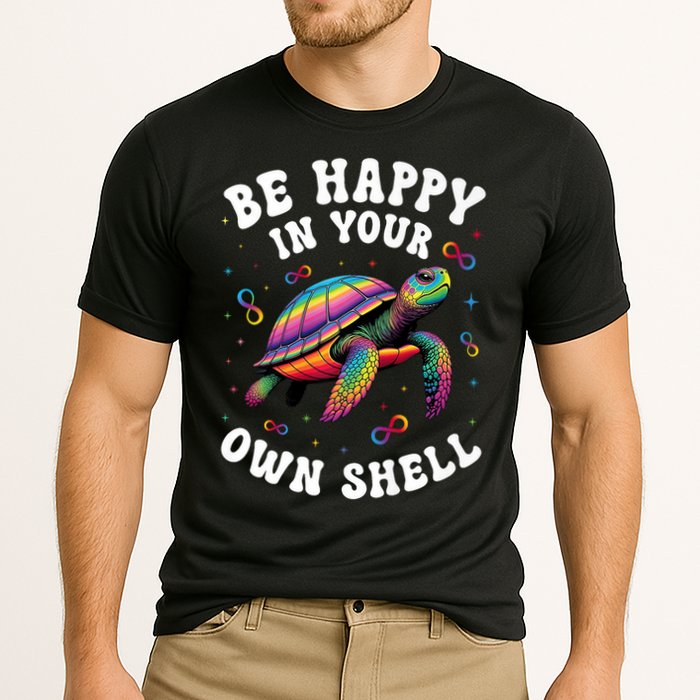 Rainbow Turtle Be Happy In Your Own Shell Autism Awareness   Cooling Performance Crew T-Shirt