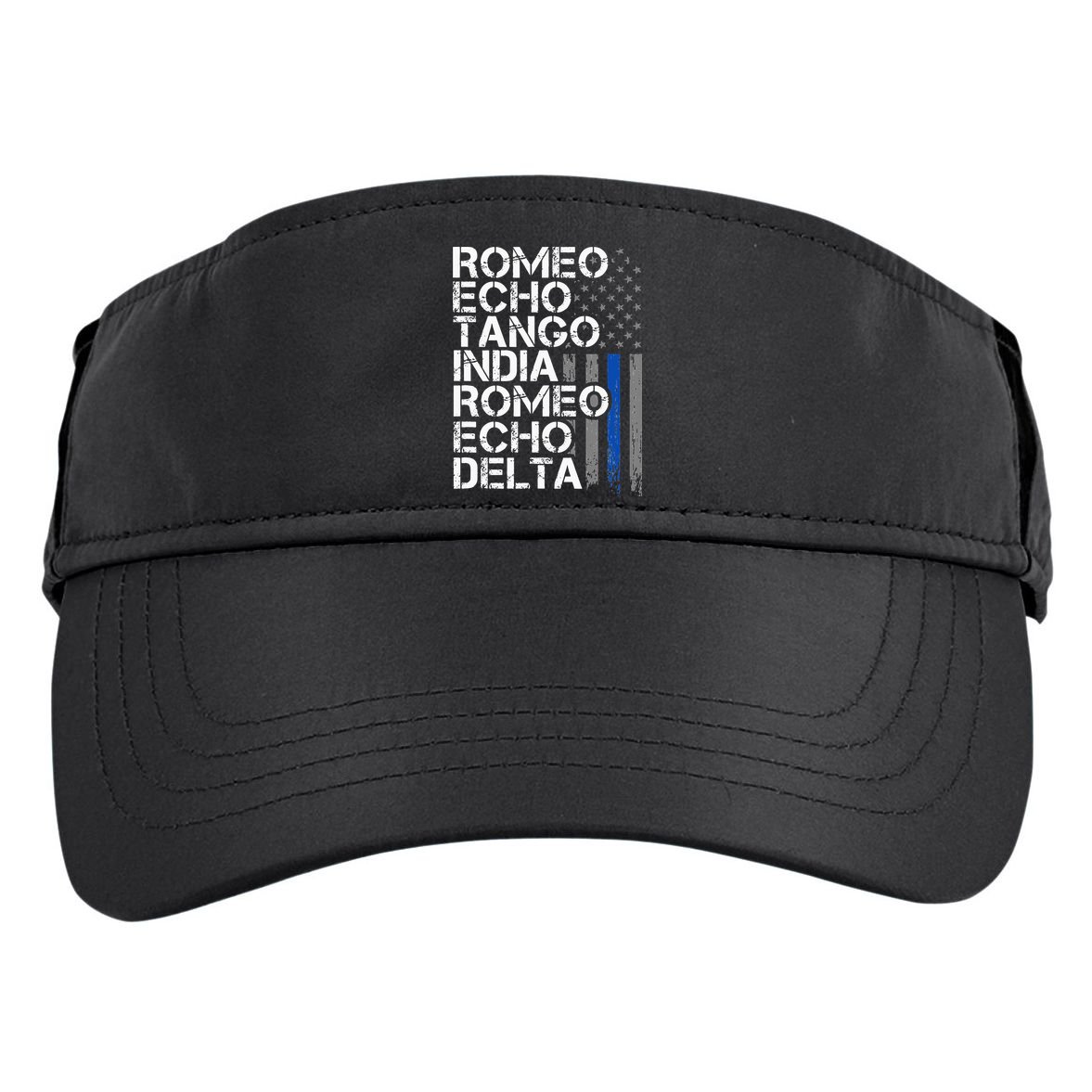 RETIRED Thin Blue Line Phonetic Code Police Retirement Adult Drive Performance Visor