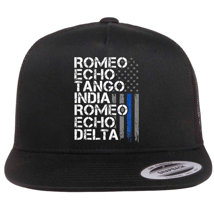 RETIRED Thin Blue Line Phonetic Code Police Retirement Flatbill Hat