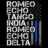 RETIRED Thin Blue Line Phonetic Code Police Retirement 16 in Basic Backpack